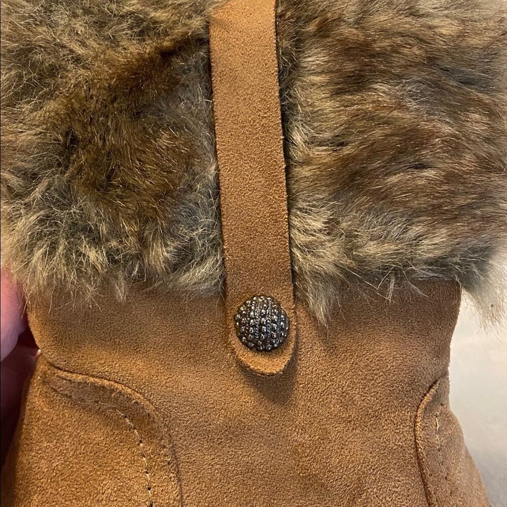 Patrizia by Spring Step Microsuede Faux Fur Wedge Boots 10 - Picture 7 of 8
